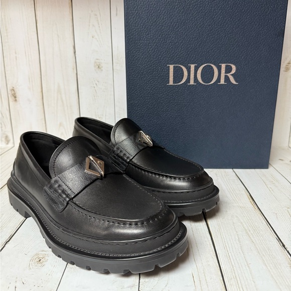 Christian Dior Explorer Leather Loafers Black Sz 40 / 7 - Picture 1 of 16
